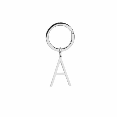 Solid Stainless Steel Initial Cutout Keychain - 1.25 Inches - Jewelry & Watches - Bijou Her - Color - Option - 