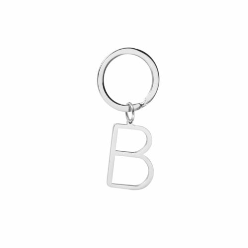 Solid Stainless Steel Initial Cutout Keychain - 1.25 Inches - Jewelry & Watches - Bijou Her - Color - Option - 