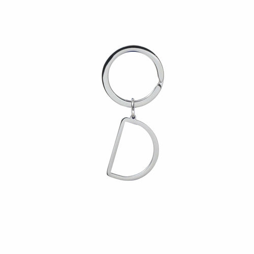 Solid Stainless Steel Initial Cutout Keychain - 1.25 Inches - Jewelry & Watches - Bijou Her - Color - Option - 