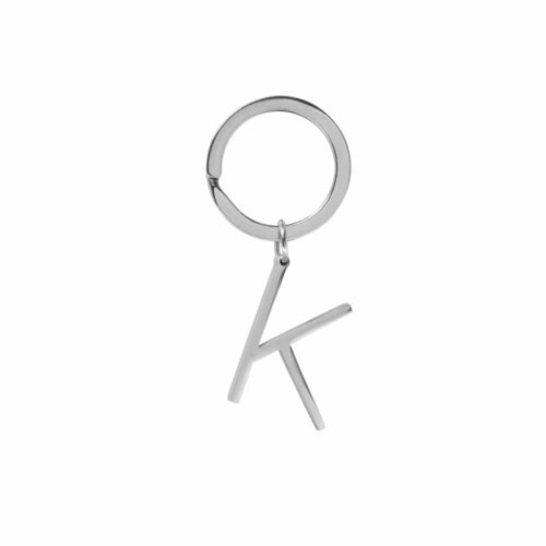 Solid Stainless Steel Initial Cutout Keychain - 1.25 Inches - Jewelry & Watches - Bijou Her - Color - Option - 