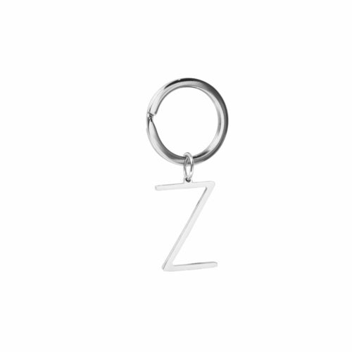 Solid Stainless Steel Initial Cutout Keychain - 1.25 Inches - Jewelry & Watches - Bijou Her - Color - Option - 