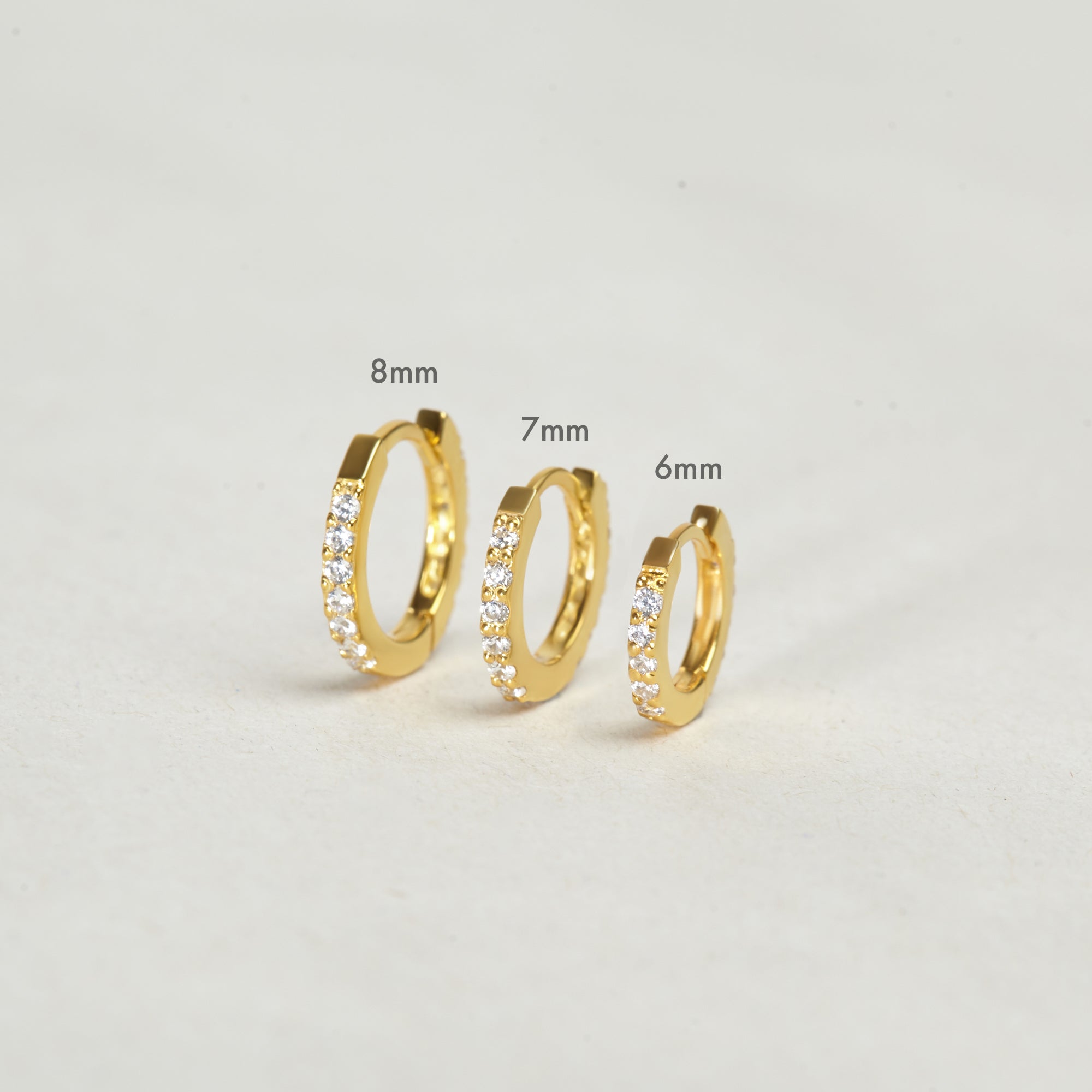 Handmade 925 Sterling Silver Hoops - Gold Plated, 6-8mm Diameter - Earrings - Bijou Her -  -  - 