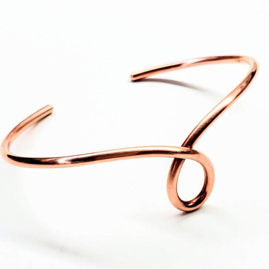 Stunning Handmade Copper Teardrop Bangle - Unique Design, Adjustable Fit, Health Benefits - Bracelets - Bijou Her -  -  - 
