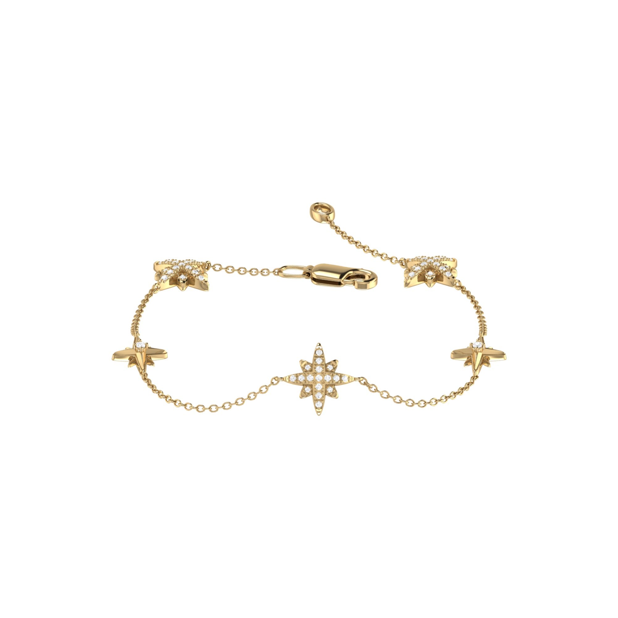 Starry Lane North Star Diamond Bracelet in 14K Gold - Playful and Elegant - Jewelry & Watches - Bijou Her -  -  - 