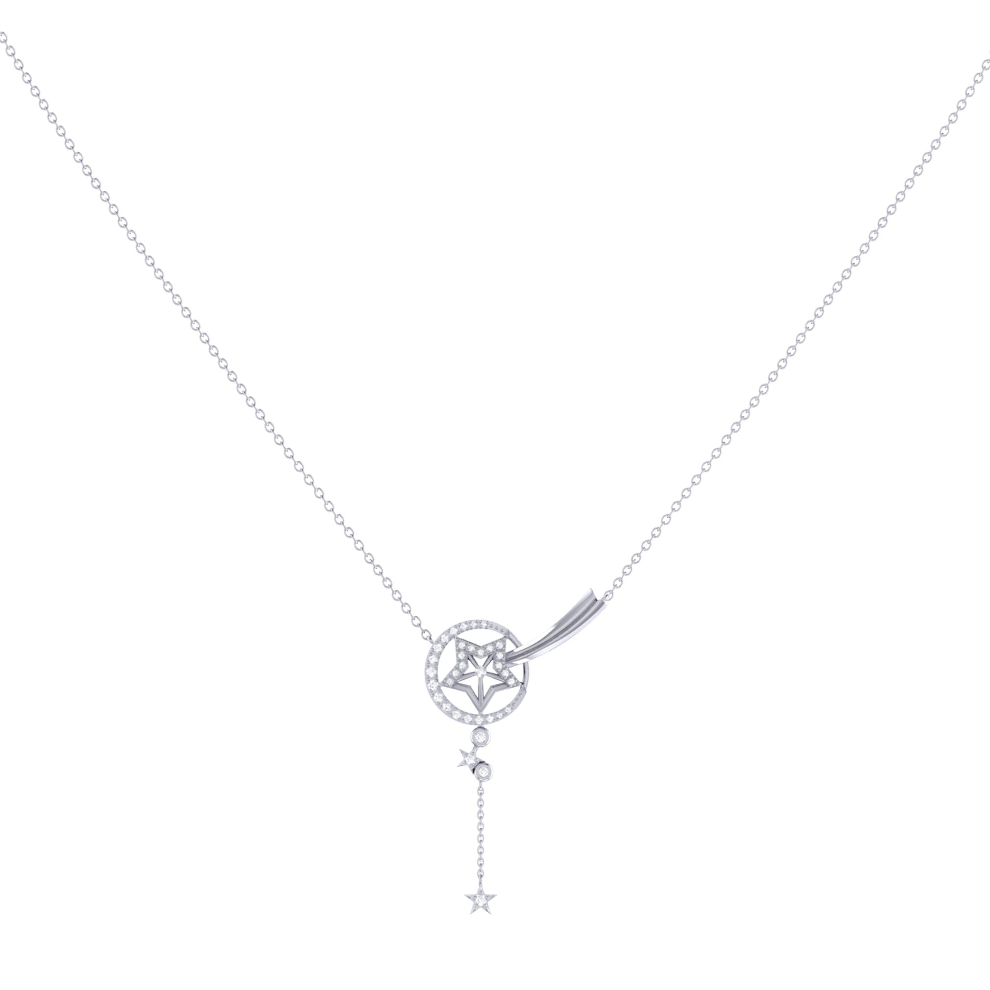 Stella Comet Diamond Drop Necklace in Sterling Silver - Jewelry & Watches - Bijou Her -  -  - 