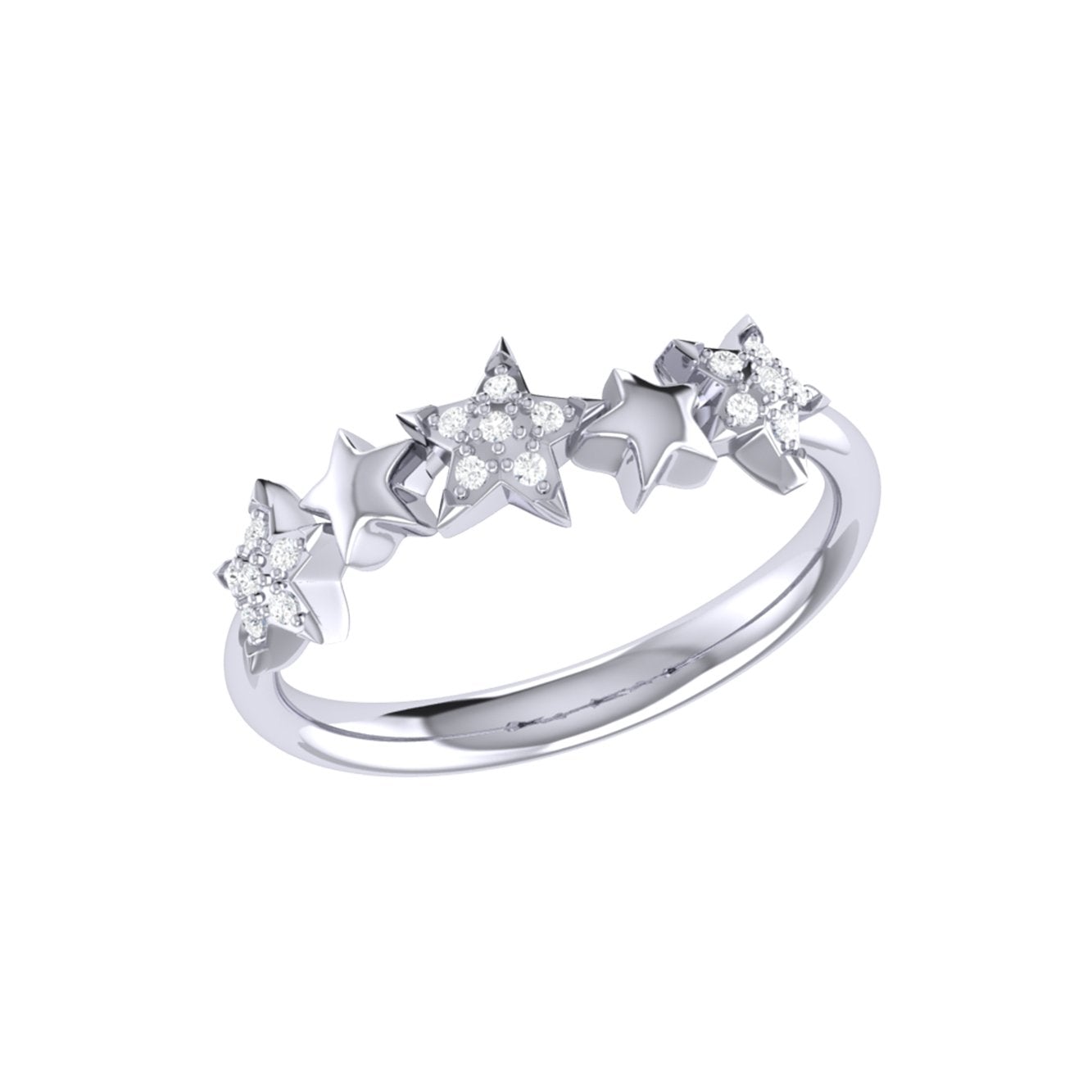 Sparkling Starry Lane Diamond Ring in 14K White Gold - Jewelry & Watches - Bijou Her -  -  - 