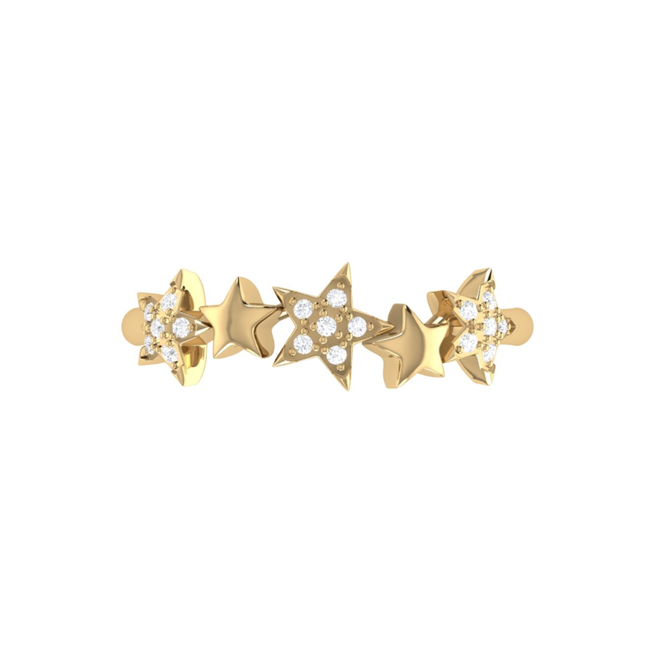Sparkling Starry Lane Diamond Ring in 14K Yellow Gold - Jewelry & Watches - Bijou Her -  -  - 
