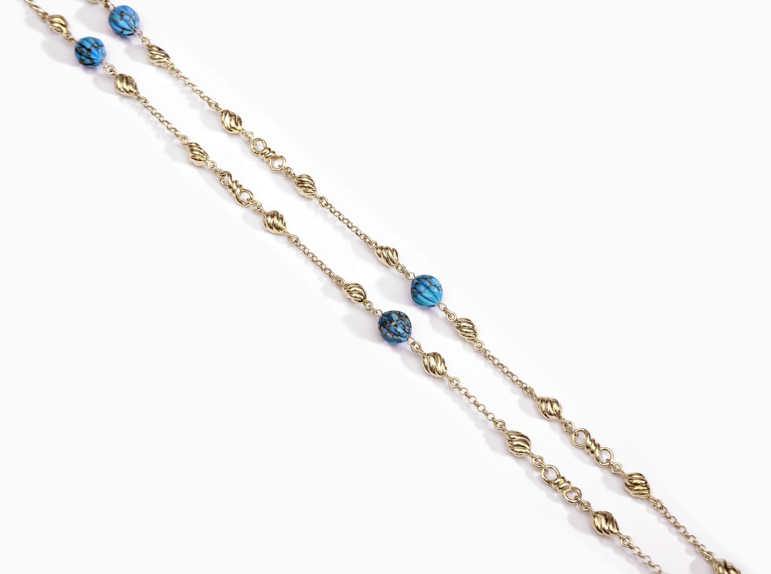 Turquoise Layered Necklace for Summer Nights - 14K Yellow Gold Plated - Jewelry & Watches - Bijou Her -  -  - 