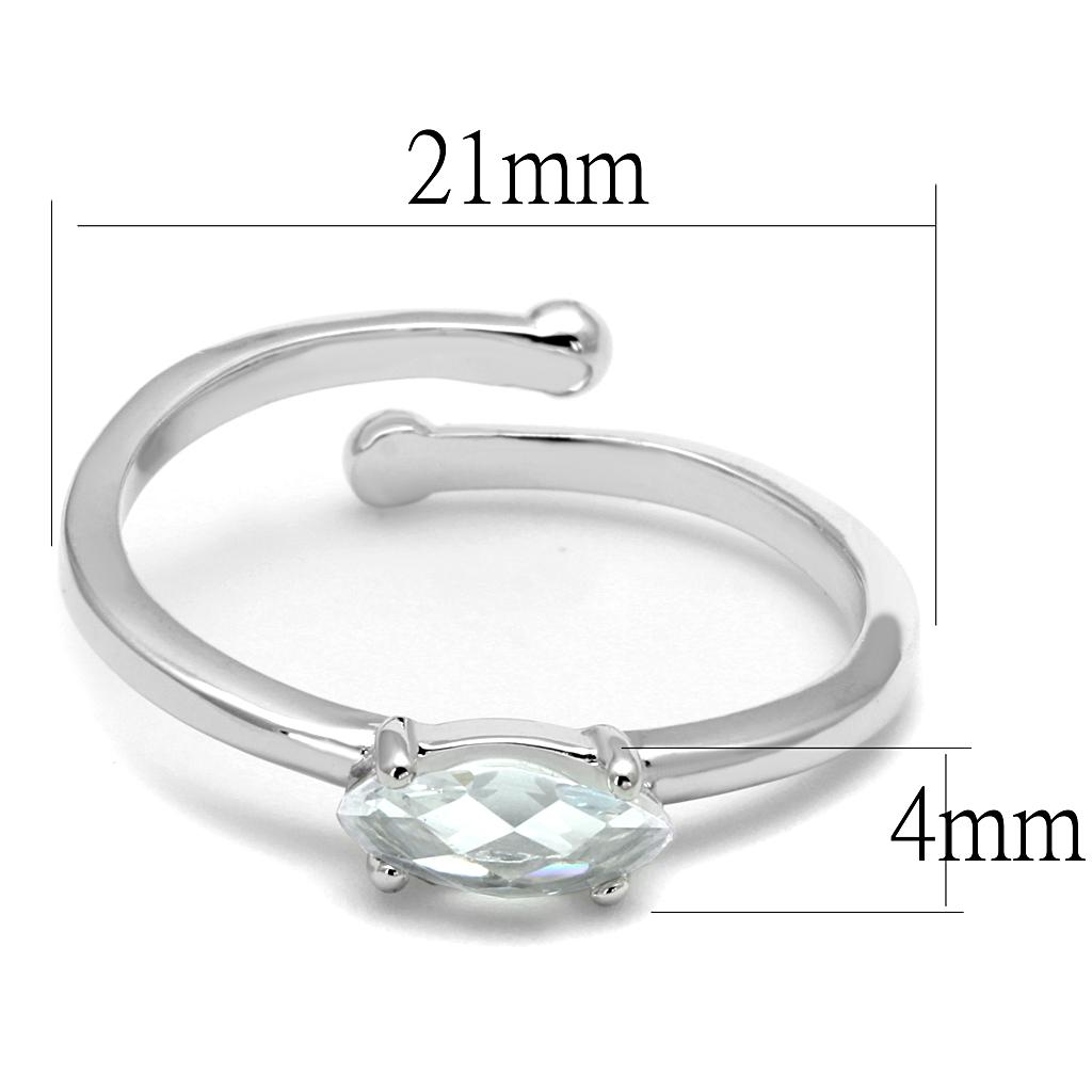 Rhodium Brass Ring with AAA Grade CZ - Clear Solitaire - Jewelry & Watches - Bijou Her -  -  - 