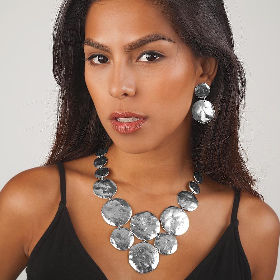 Statement Medallion Disc Earrings - Gold/Silver Plating, 2 Length" - Earrings - Bijou Her -  -  - 
