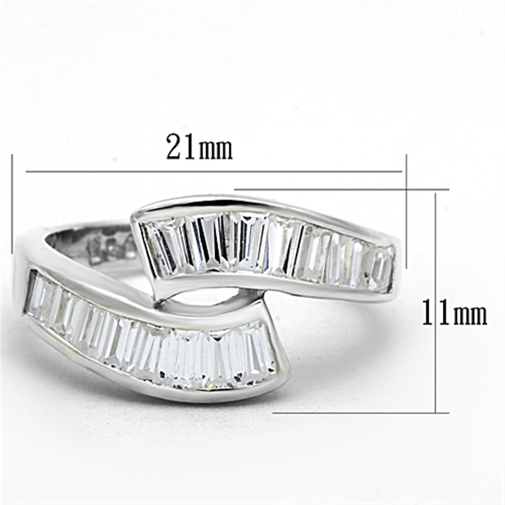 Sterling Silver Ring with AAA CZ in Clear - Ships in 4-7 Days - Jewelry & Watches - Bijou Her -  -  - 