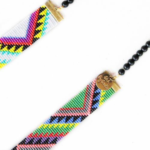 Shh Acapulco Beaded Necklace - Handwoven with High Quality Seed Beads and 24K Gold Plated Clamps - Jewelry & Watches - Bijou Her - Title -  - 