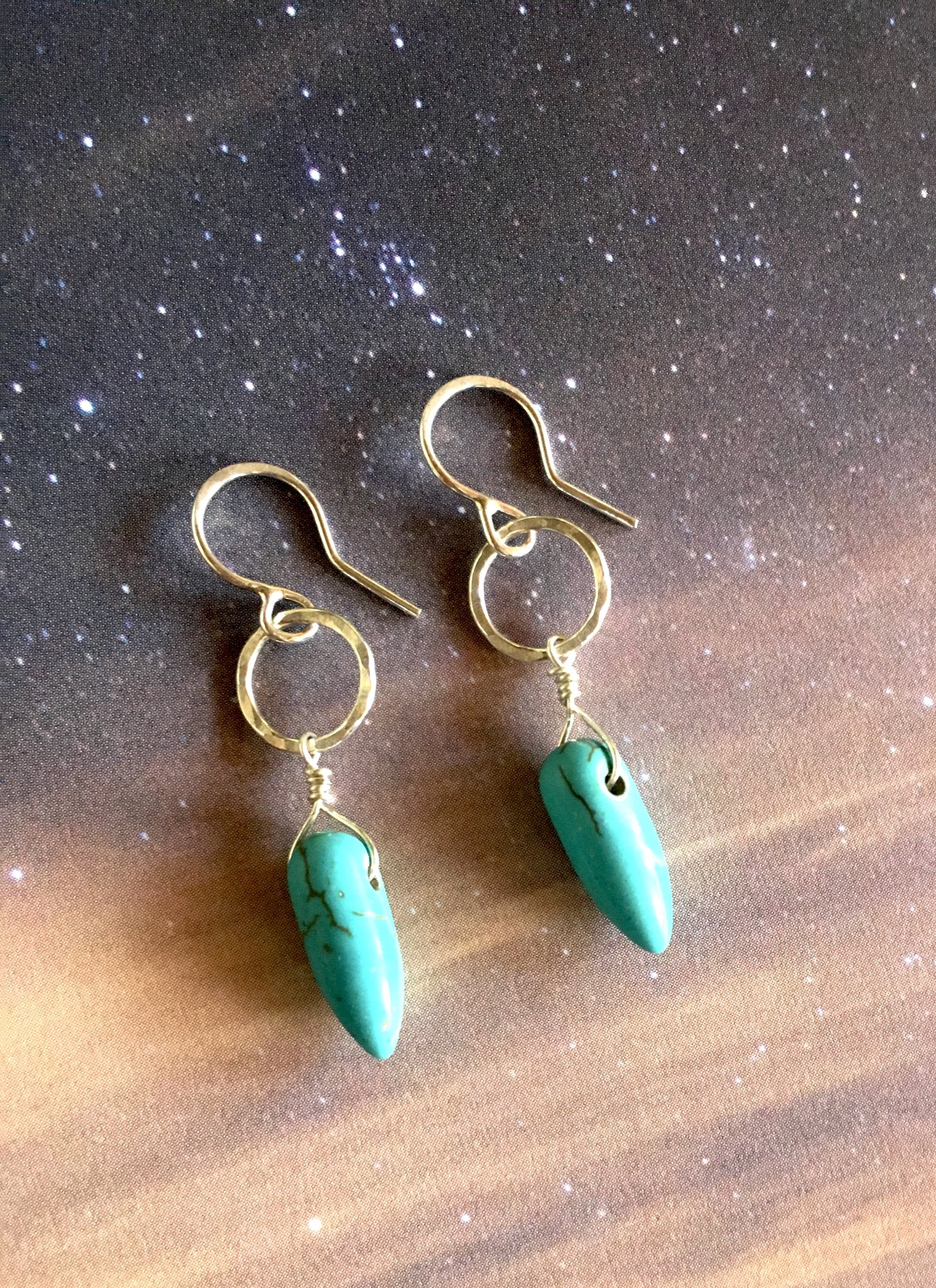 Mini Turquoise Drop Earrings - Jewelry & Watches - Bijou Her -  -  - 