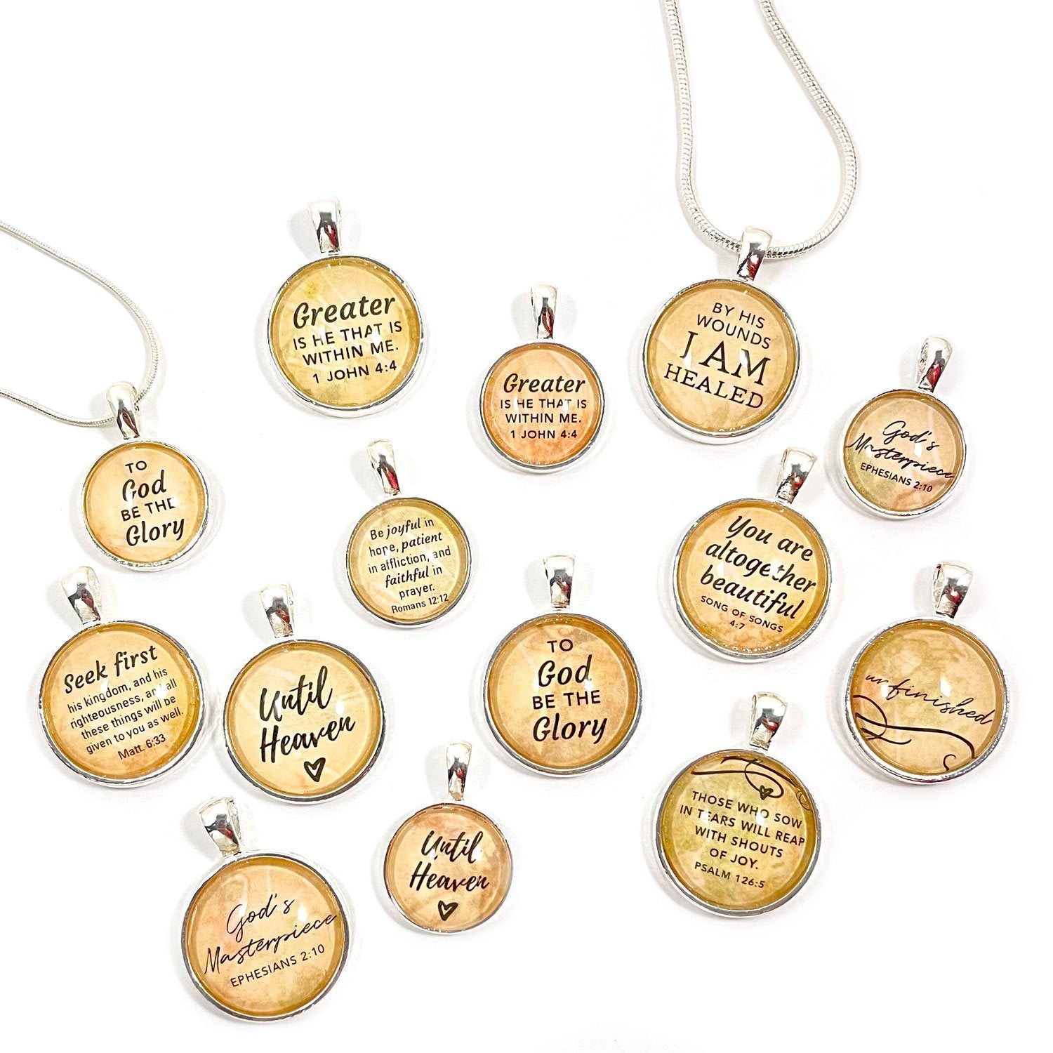 Silver-Plated Scripture Pendant Necklaces: Keep God's Promises Close - Religious - Bijou Her -  -  - 