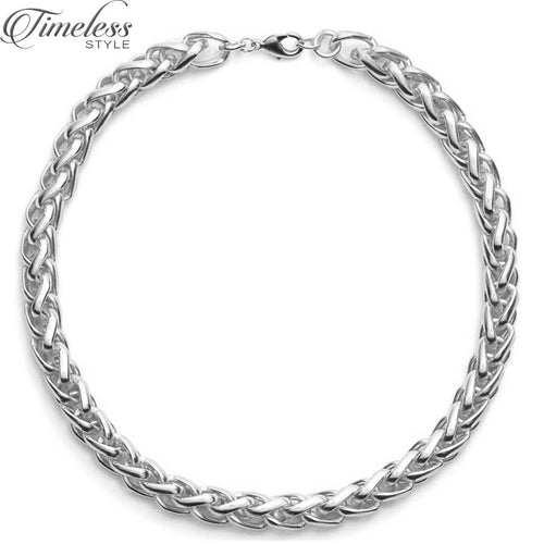 Short Silver Cable Chain Necklace - Hypoallergenic, 16" Length + 1" Extender, Lobster Clasp - Necklaces - Bijou Her - Available Colors -  - 