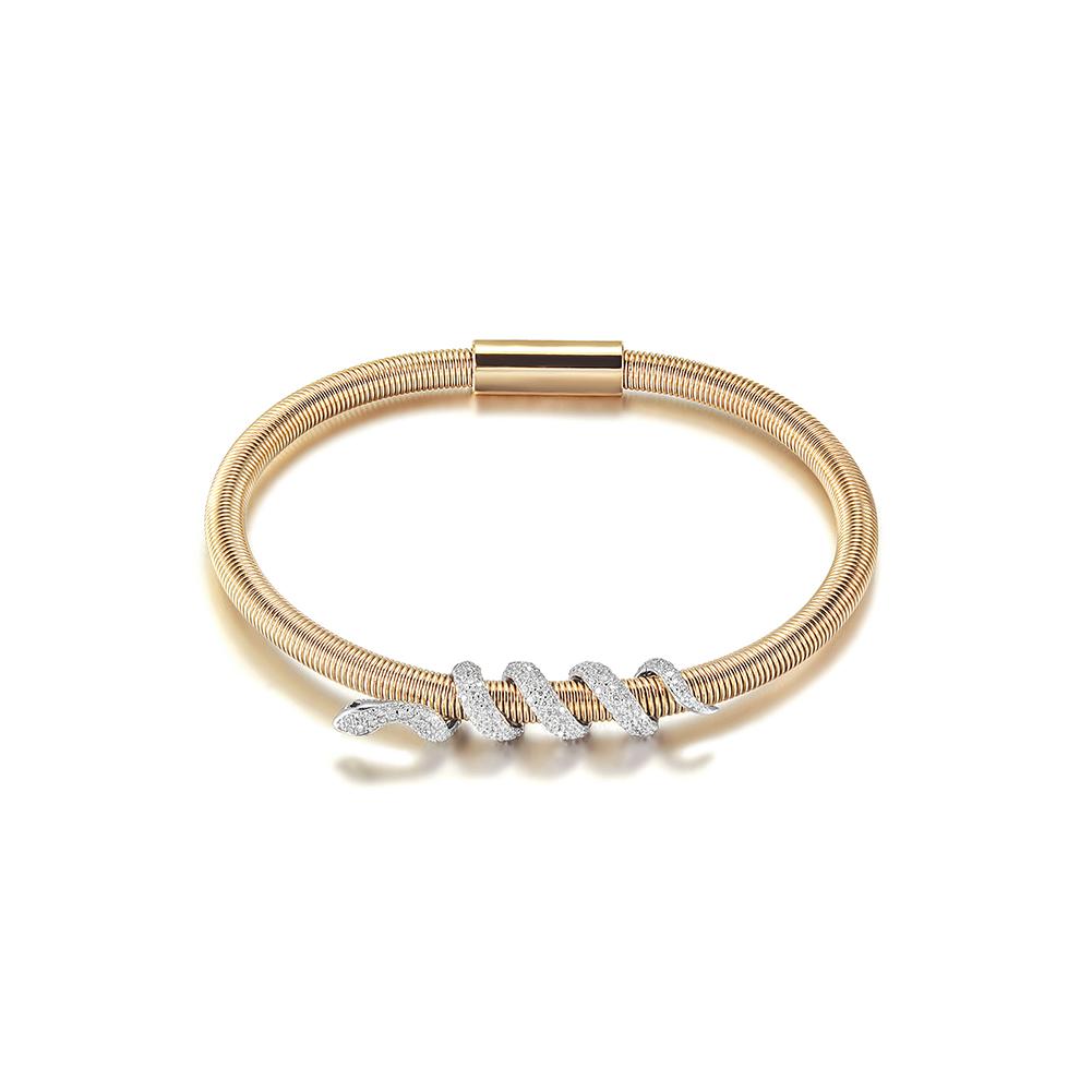 Hypoallergenic Snake Coiled Bangle Bracelet in Gold and Rose Gold - Jewelry & Watches - Bijou Her -  -  - 