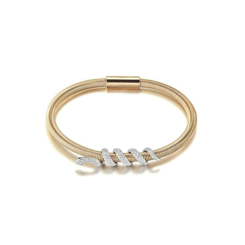 Hypoallergenic Snake Coiled Bangle Bracelet in Gold and Rose Gold - Jewelry & Watches - Bijou Her - Color -  - 