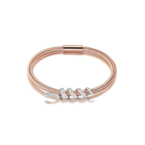 Hypoallergenic Snake Coiled Bangle Bracelet in Gold and Rose Gold - Jewelry & Watches - Bijou Her - Color -  - 