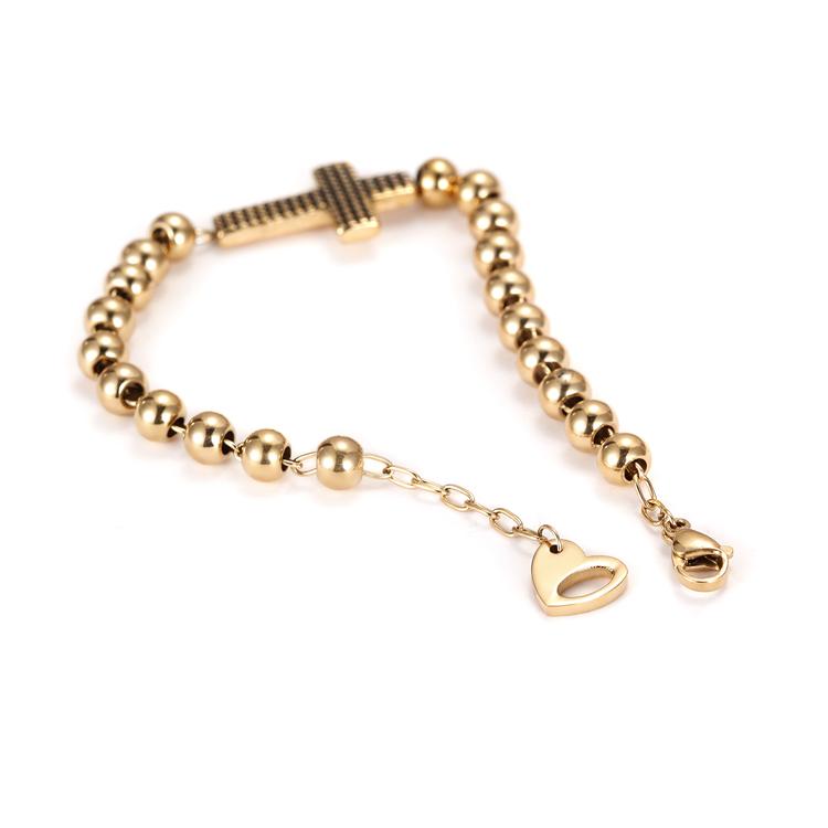 Hypoallergenic Gold Plated Steel Bracelet with Beads - Jewelry & Watches - Bijou Her -  -  - 