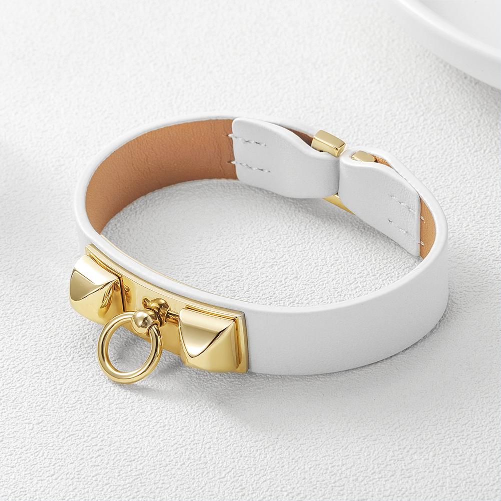 Hypoallergenic Leather Bracelet - Non-Toxic, Gold Plated - Jewelry & Watches - Bijou Her -  -  - 