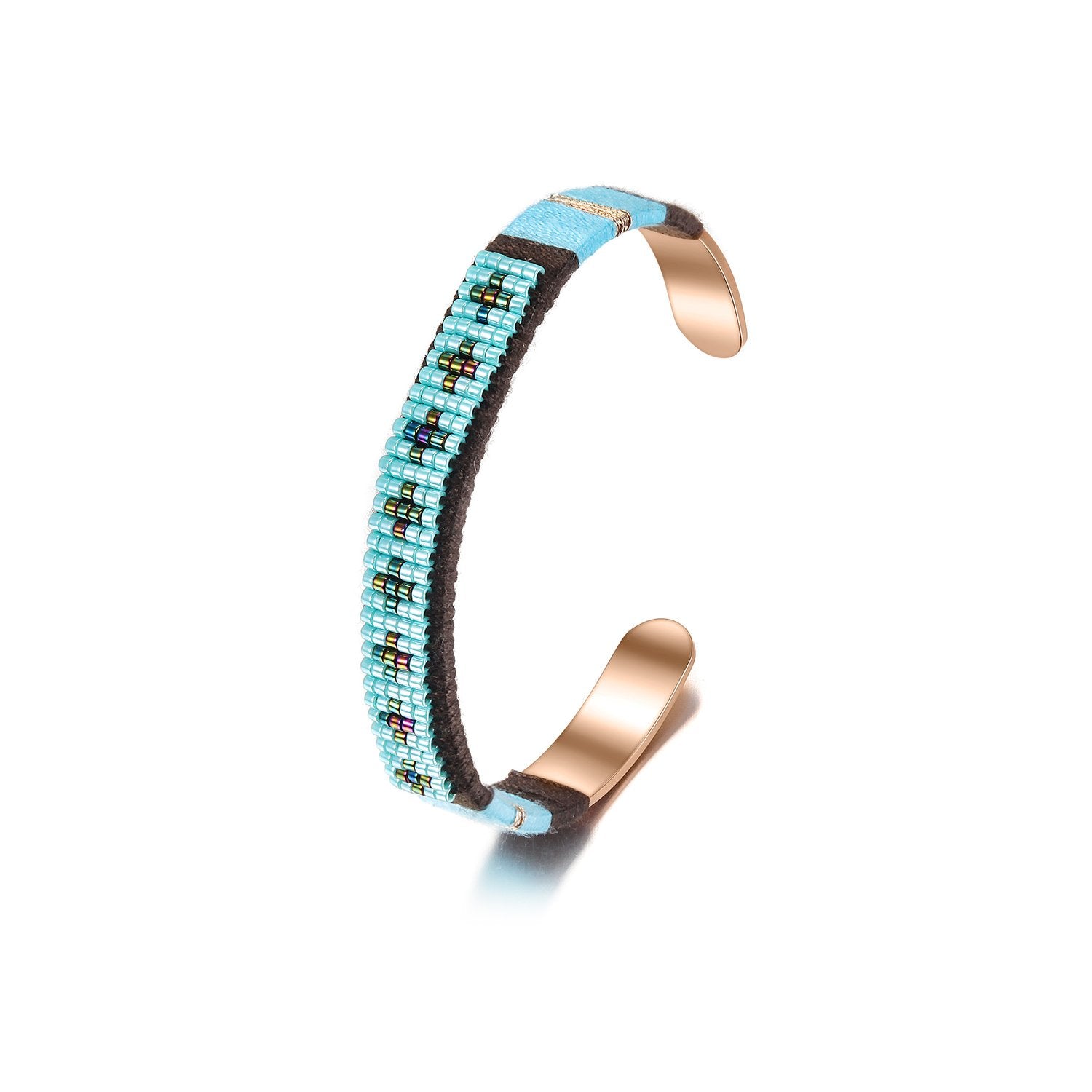 Woven Beaded Cuff Bracelet - Hypoallergenic and Non-Tarnishing - Jewelry & Watches - Bijou Her -  -  - 