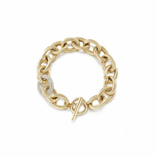 Hypoallergenic Gold and Silver Link Bracelet for Women - Vintage Style Cable Wire Toggle Brac - Jewelry & Watches - Bijou Her - Color -  - 