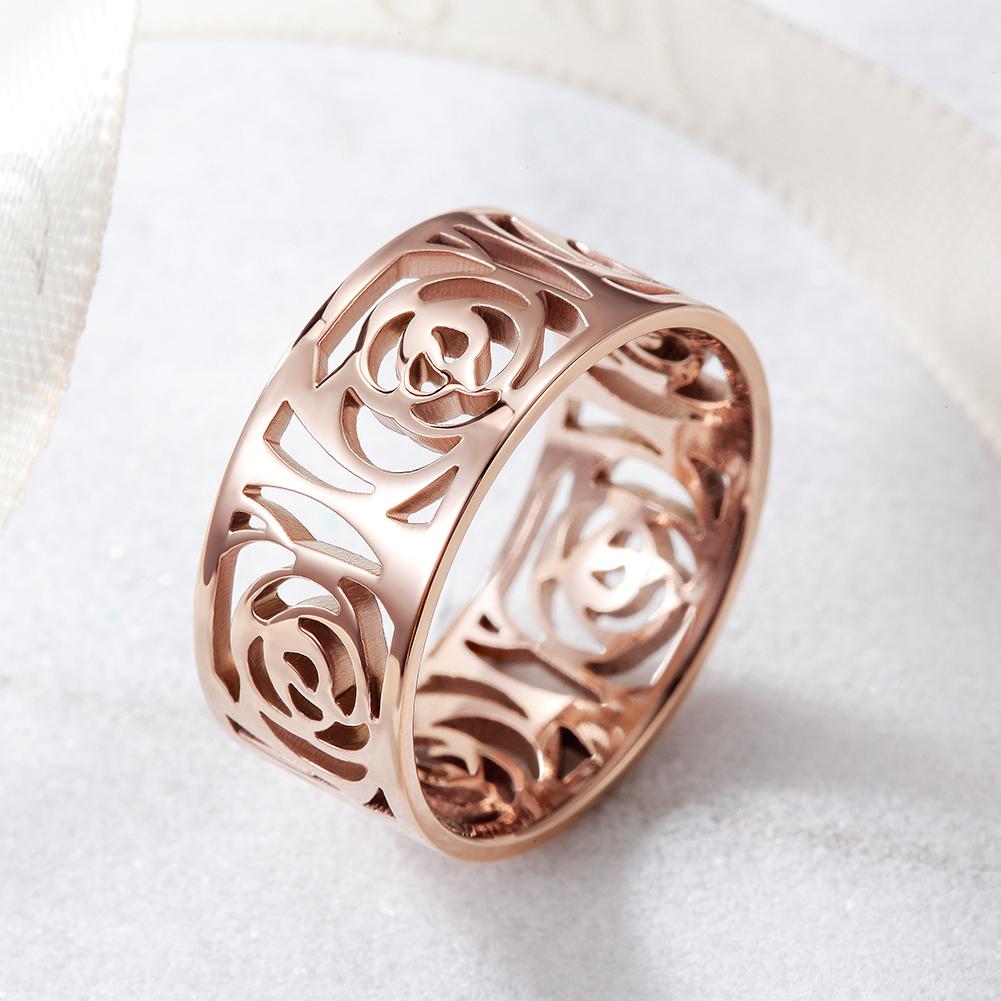 Hypoallergenic Flower Fashion Ring - Rose Gold - Jewelry & Watches - Bijou Her -  -  - 