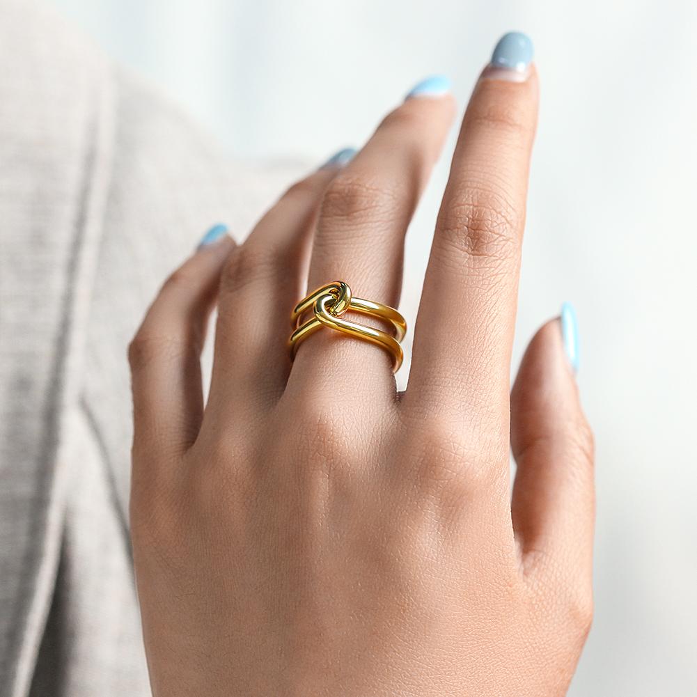 Hypoallergenic Gold Love Knot Ring - Perfect for Weddings and Graduations - Jewelry & Watches - Bijou Her -  -  - 