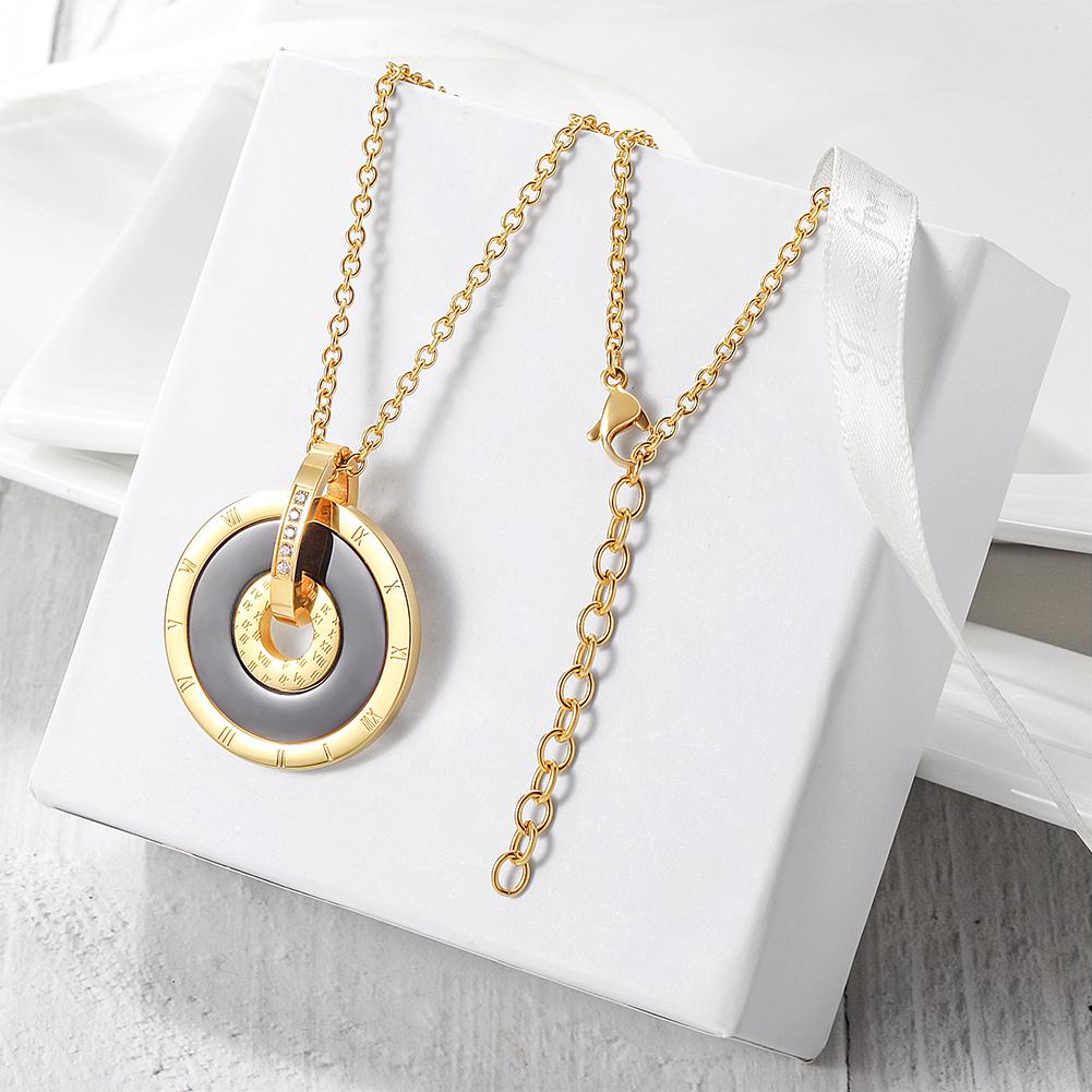 Gold Roman Numeral Pendant Necklace - Hypoallergenic & Non-Tarnishing - Jewelry & Watches - Bijou Her -  -  - 