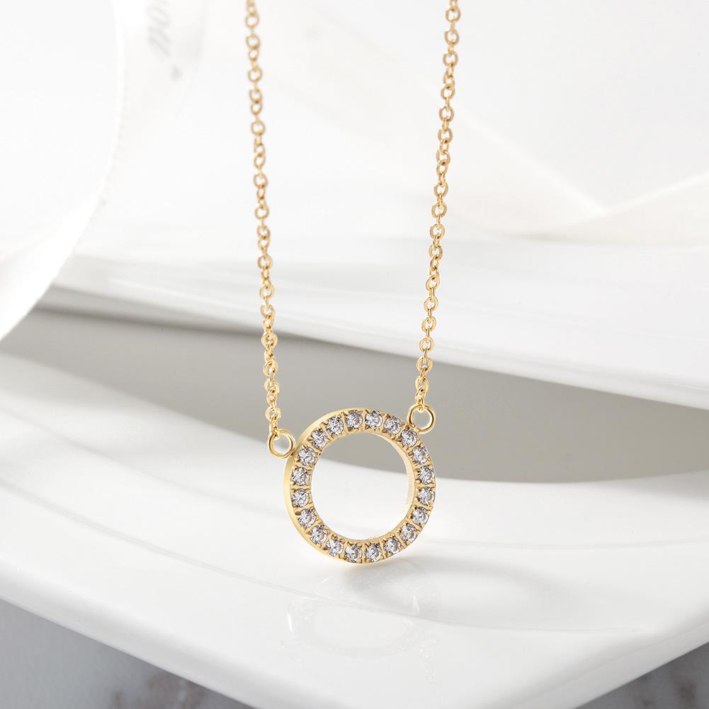 Hypoallergenic Gold Circle Pendant Necklace for Women - Jewelry & Watches - Bijou Her -  -  - 