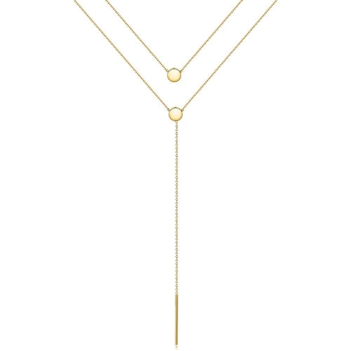 Layered Gold Lariat Necklace - Hypoallergenic & Non-Tarnishing Jewelry for Women - Jewelry & Watches - Bijou Her - Color -  - 