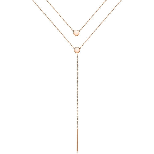 Layered Gold Lariat Necklace - Hypoallergenic & Non-Tarnishing Jewelry for Women - Jewelry & Watches - Bijou Her - Color -  - 