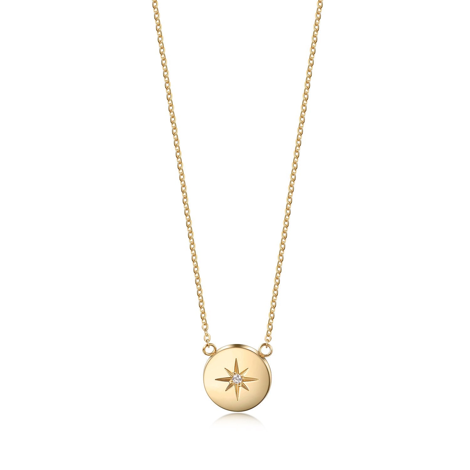 Mystical Star Pendant Necklace - Adjustable Length, CZ Embellishment, Hypoallergenic Metal - Jewelry & Watches - Bijou Her -  -  - 