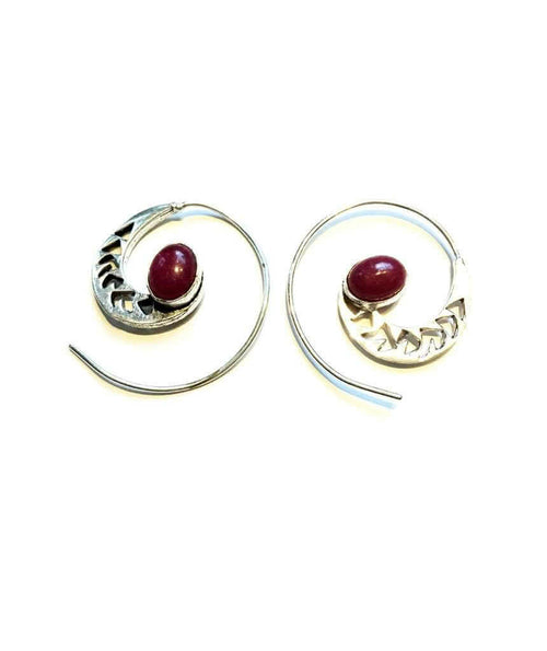 Semi Precious Stone Swivel Earrings - Festival or Occasion Wear - Jewelry & Watches - Bijou Her - Color -  - 