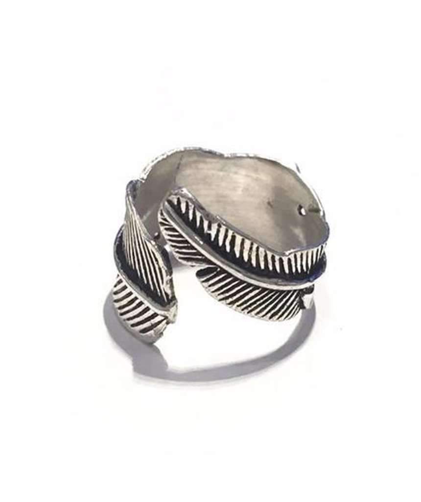 Tropical Leaf Wrap Ring - Adjustable, Brass, Silver, Hypoallergenic - Jewelry & Watches - Bijou Her -  -  - 