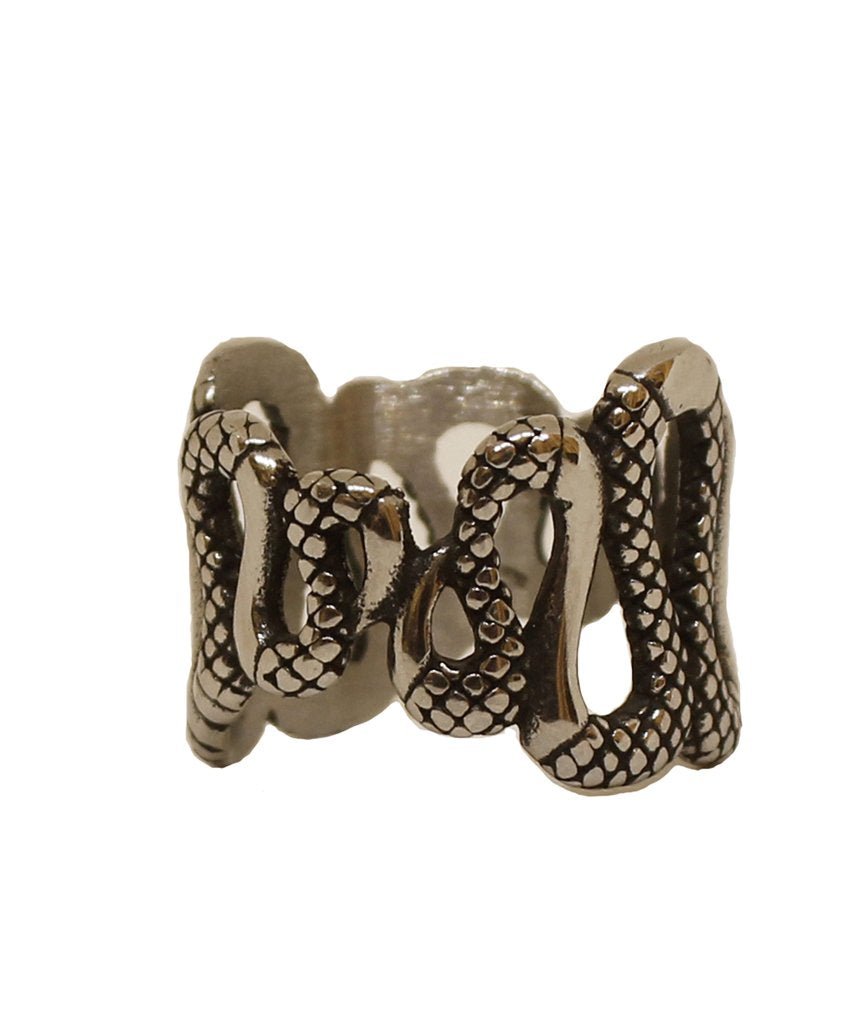 Silver Snake Design Ring - Handmade Brass and Silver Jewelry for Animal Lovers - Jewelry & Watches - Bijou Her -  -  - 