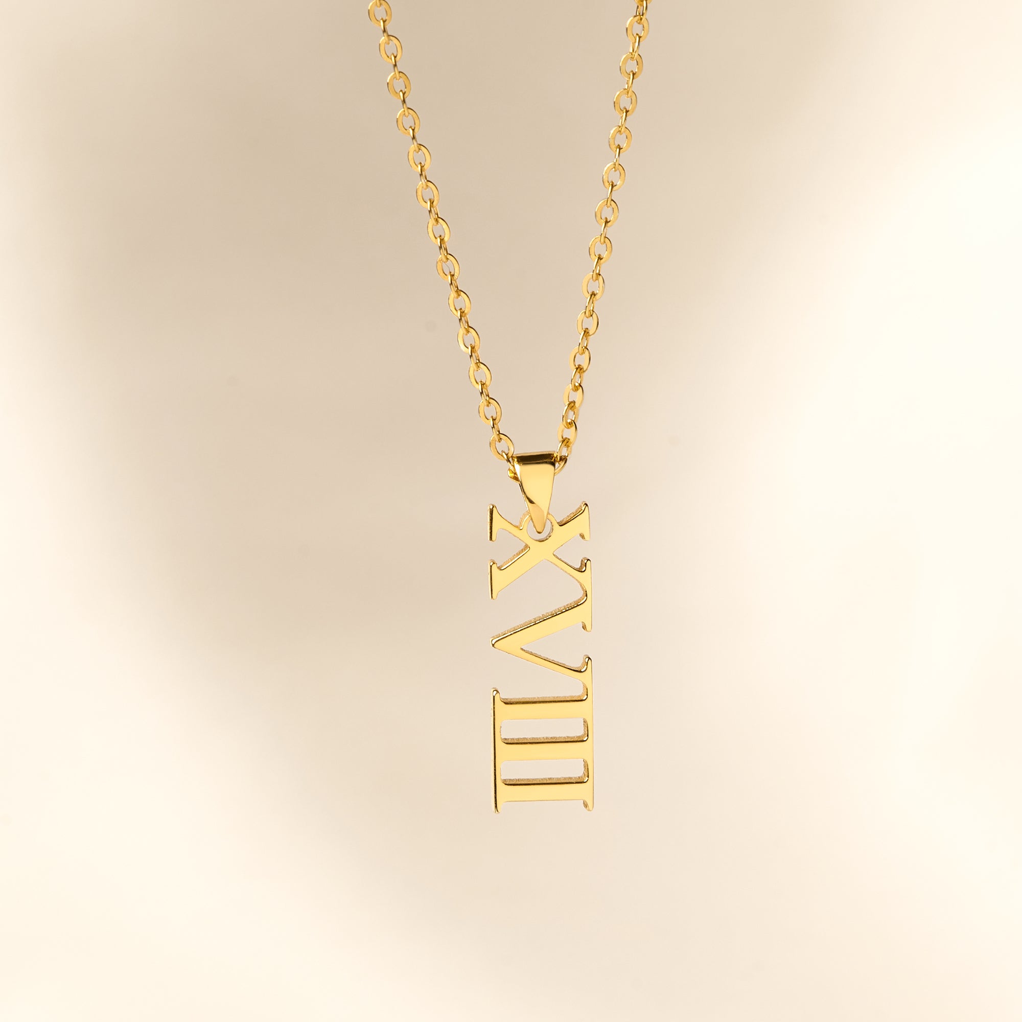 Personalized Roman Numeral Necklace - 925 Sterling Silver & 18K Gold Plated, Gift for Her, Mom, Grandma, Christmas, Birthday - Necklaces - Bijou Her -  -  - 