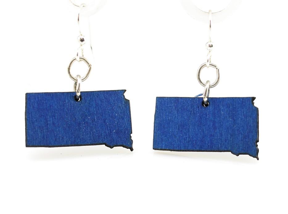 Sustainable Blue Wood Earrings | Hypoallergenic & Stylish | Made in U.S.A | Free Shipping - Earrings - Bijou Her -  -  - 