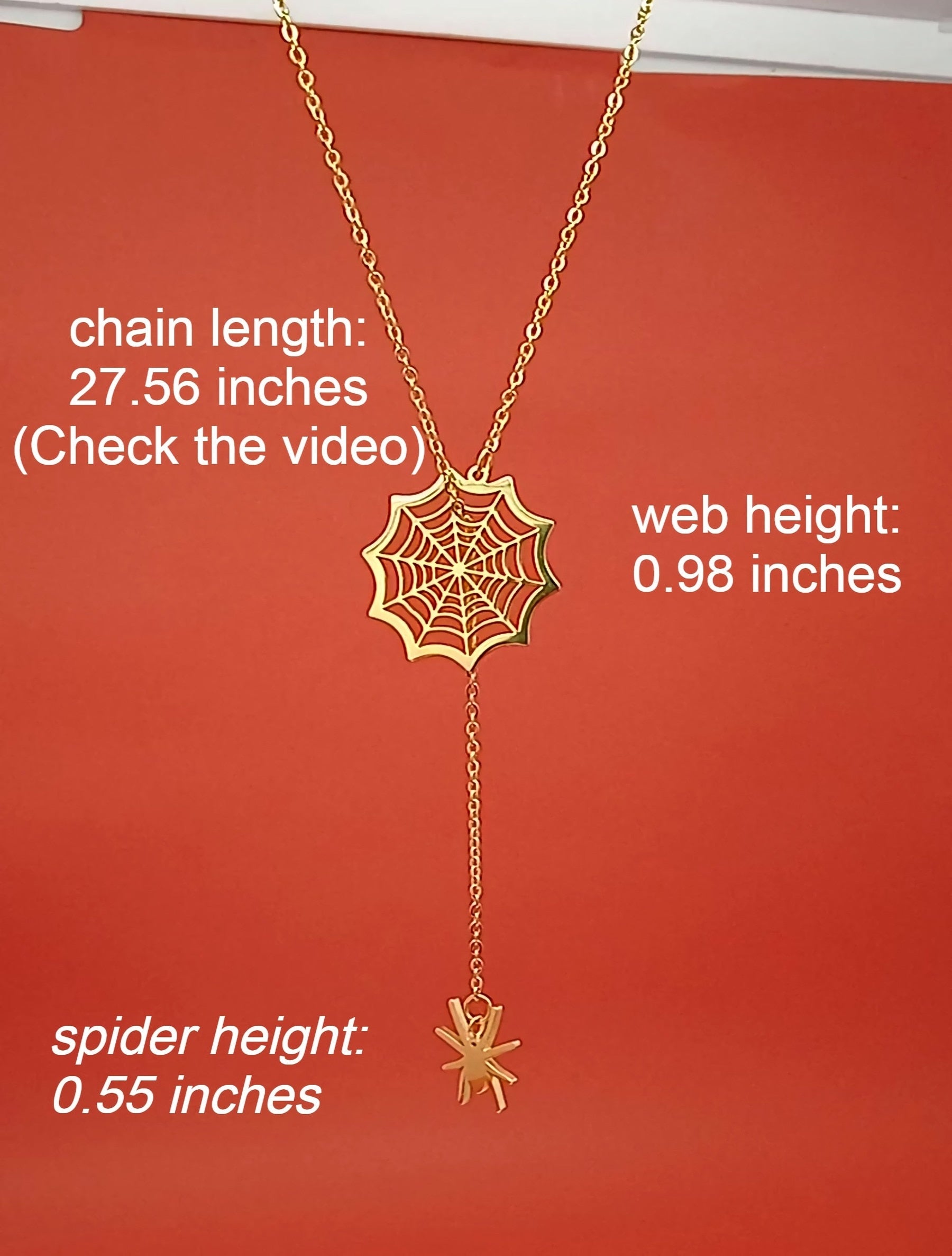 Spider Web Halloween Necklaces - Sterling Silver & Gold, Adjustable Chain Length, Gift Box Included - Gifts - Bijou Her -  -  - 