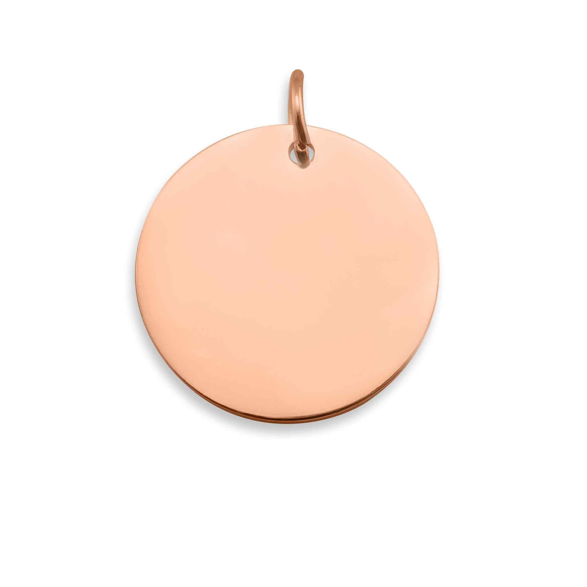 Rose Gold Stainless Steel Round Pendant for Custom Engraved Jewelry - Hypoallergenic and Durable - Jewelry & Watches - Bijou Her -  -  - 