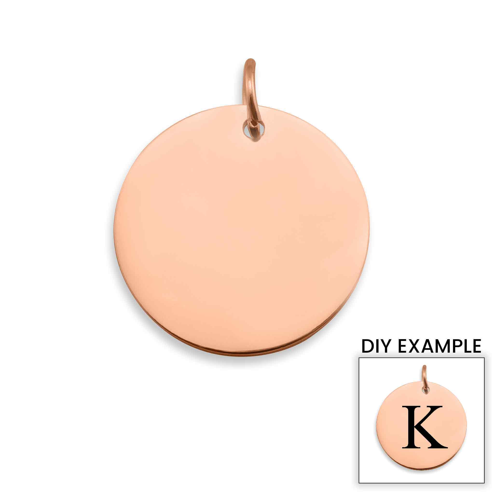 Rose Gold Stainless Steel Round Pendant for Custom Engraved Jewelry - Hypoallergenic and Durable - Jewelry & Watches - Bijou Her -  -  - 