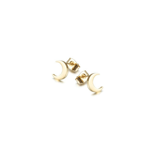 Hypoallergenic Moon Stud Earrings in Gold and Rose Gold - Jewelry & Watches - Bijou Her - Color -  - 