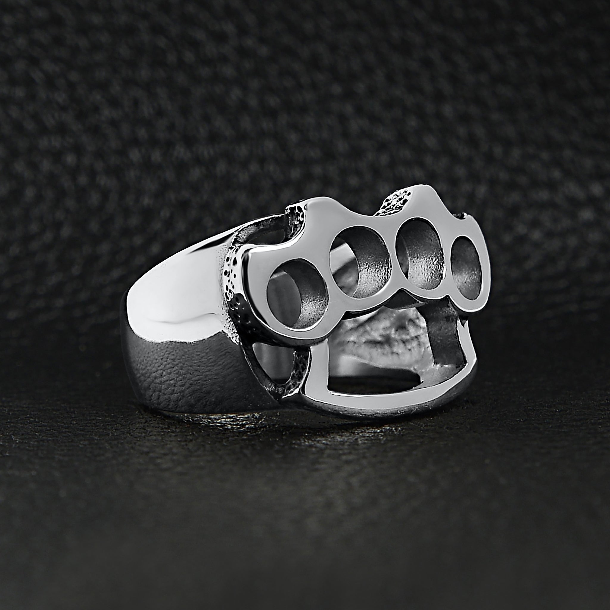 Stainless Steel Knuckle Duster Ring - Polished Finish, Durable, Hypoallergenic, 316L Surgical Steel Blend - Jewelry & Watches - Bijou Her -  -  - 