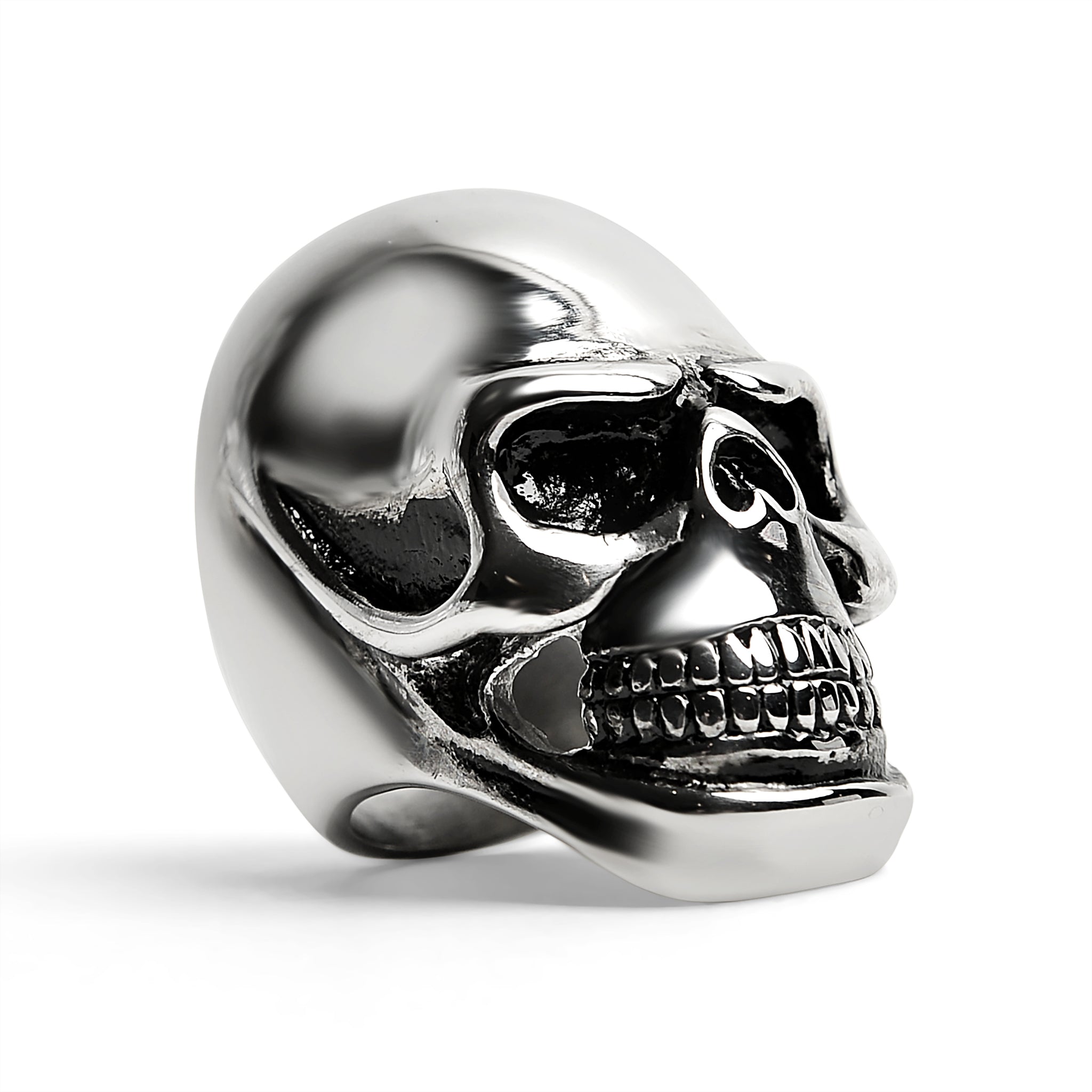 Stainless Steel Grinning Skull Ring - Hypoallergenic and Durable Jewelry for Men - Jewelry & Watches - Bijou Her -  -  - 