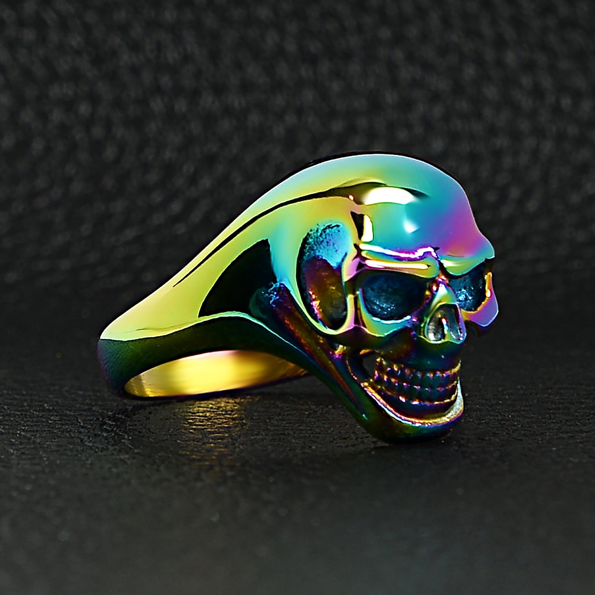Stainless Steel Rainbow Skull Ring - Unique and Colorful Jewelry for Men and Women - Jewelry & Watches - Bijou Her -  -  - 
