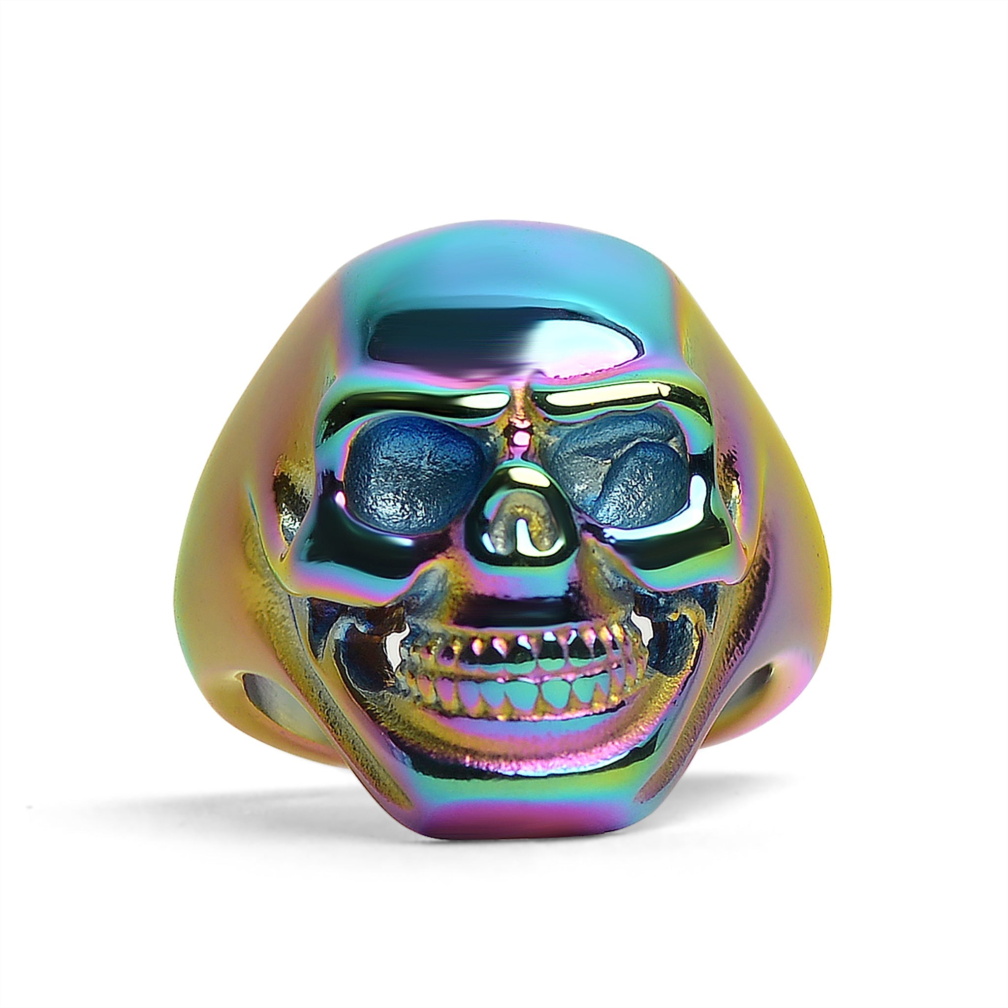 Stainless Steel Rainbow Skull Ring - Unique and Colorful Jewelry for Men and Women - Jewelry & Watches - Bijou Her -  -  - 