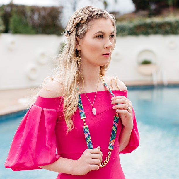 Tropical Beaded Necklace - Shh by Sadie's Intricate Statement Jewelry - Jewelry & Watches - Bijou Her -  -  - 