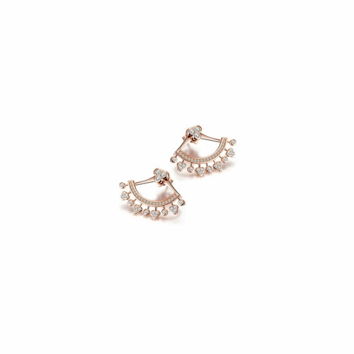 Hypoallergenic PAVÉ Ear Jacket Earrings in Gold, Rose Gold, and Silver - Jewelry & Watches - Bijou Her - Color -  - 