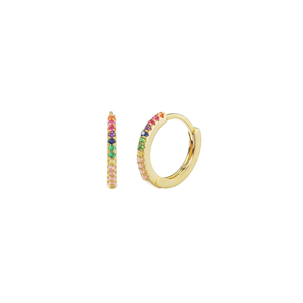 Petite Rainbow Hoop Earrings - Hypoallergenic Stainless Steel - Jewelry & Watches - Bijou Her -  -  - 