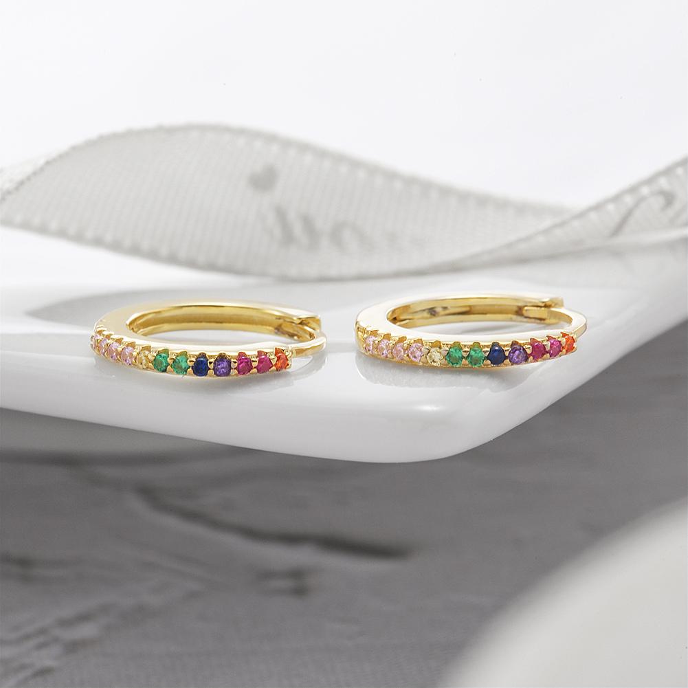 Petite Rainbow Hoop Earrings - Hypoallergenic Stainless Steel - Jewelry & Watches - Bijou Her -  -  - 